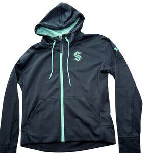 Seattle Kraken Hockey Dark Blue Hoodie Size Women's Medium.  FANATICS Authentic